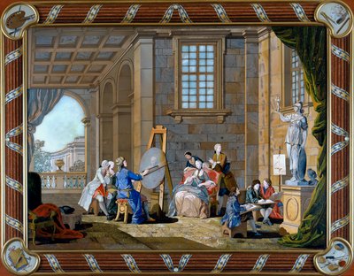 Panel in Pietre Dure Inlay Depicting Painting by Giuseppe Zocchi